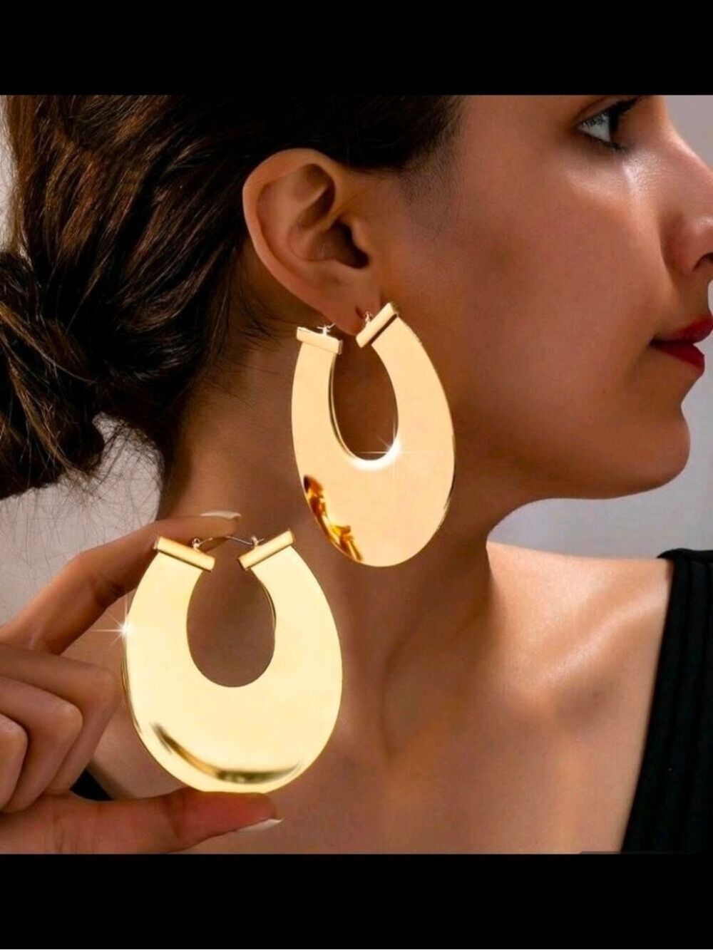 Gold Hoop Earrings Large